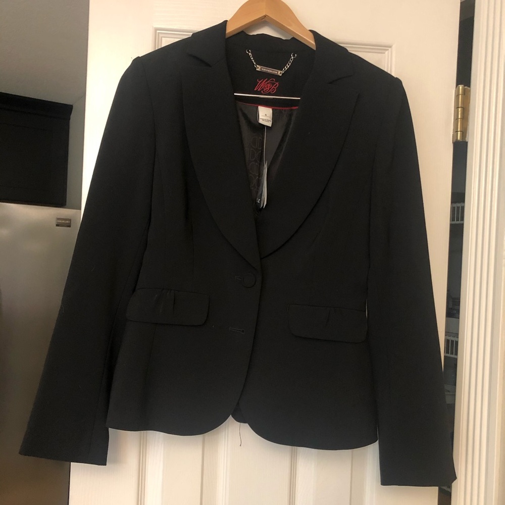 NWT WHBM Black Pintuck Blazer Sz 6